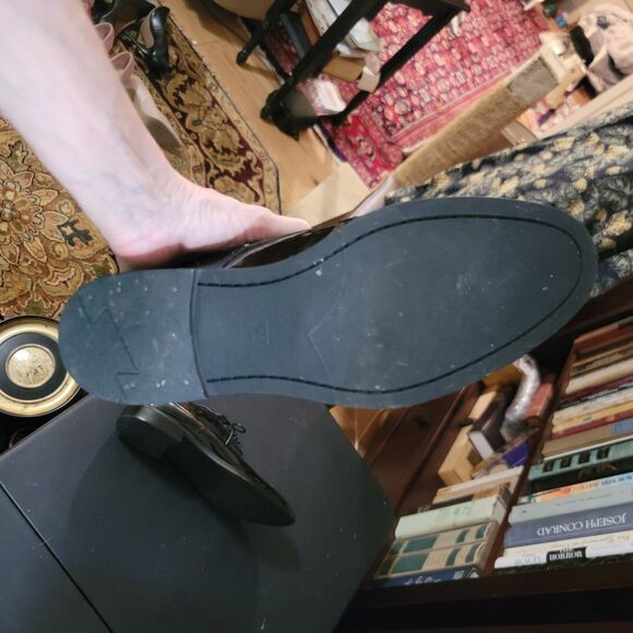 Men s Black Patent Leather Derby Dress Shoes size 8 The Black Tux Premium Formal - Picture 11 of 16